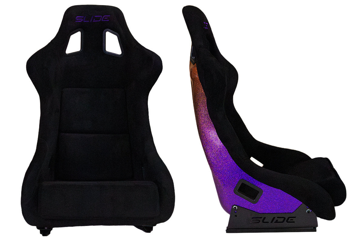 Racing seat Slide KS2 premium black velour & gradient glitter