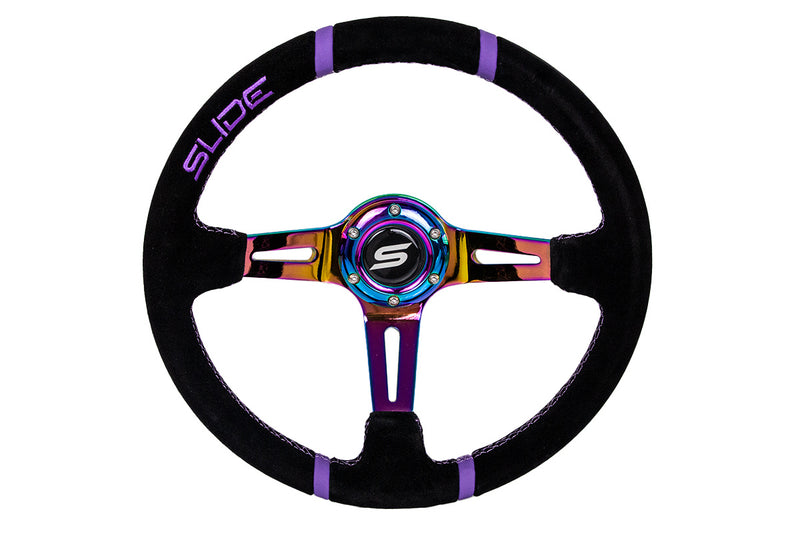 Steering wheel Slide 350mm offset:90mm suede NeoChrome