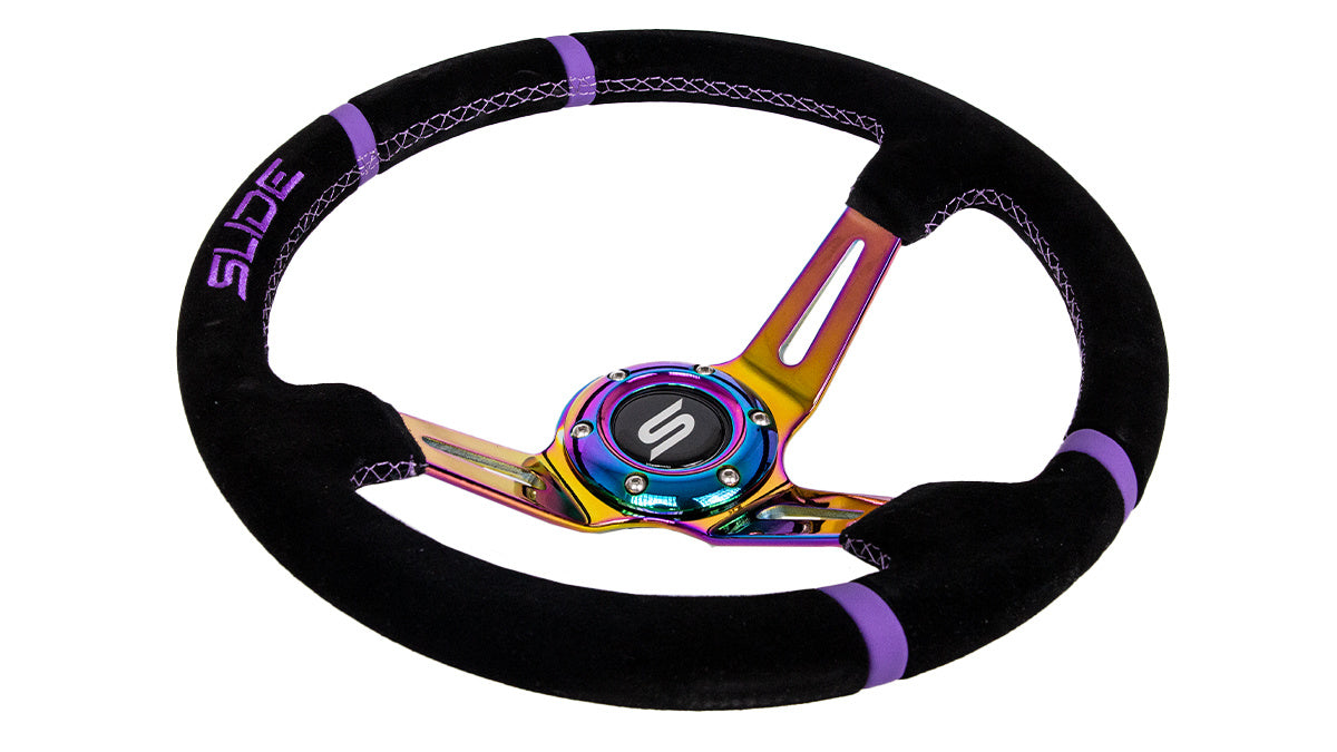 Steering wheel Slide 350mm offset:90mm suede NeoChrome