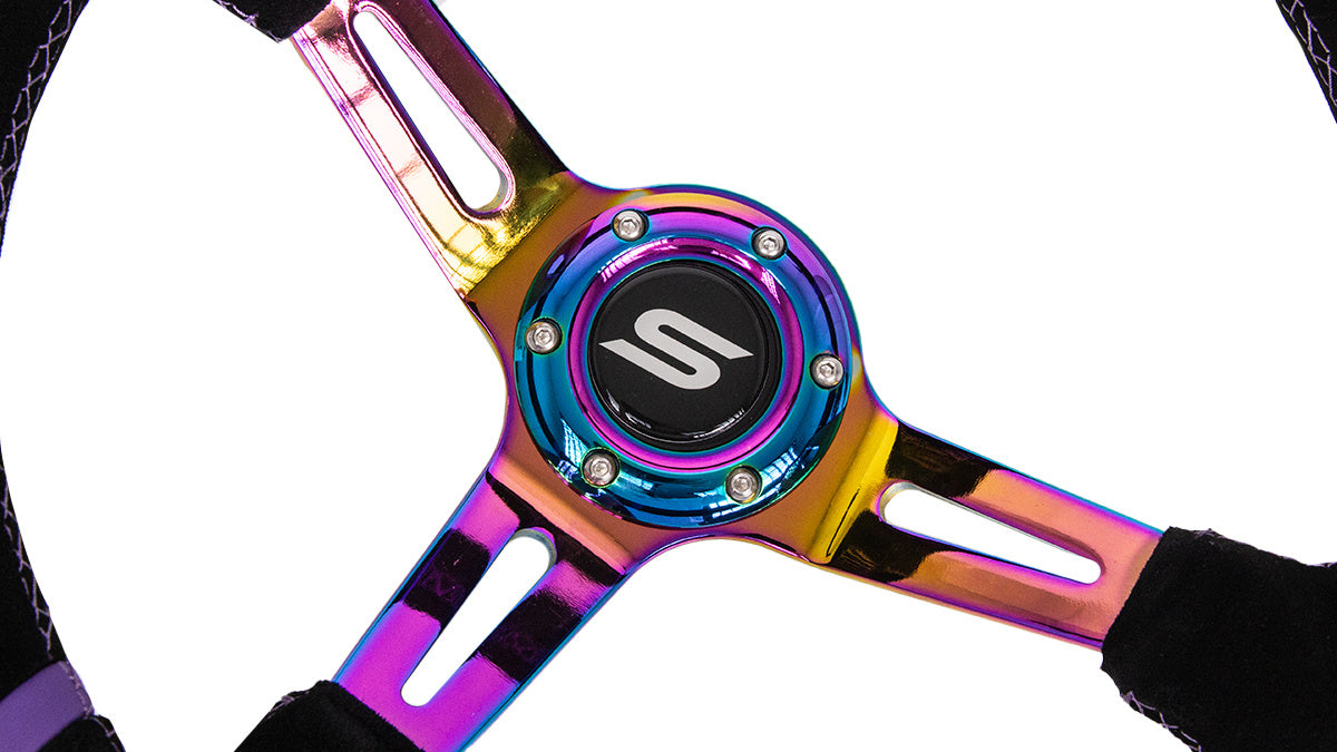 Steering wheel Slide 350mm offset:90mm suede NeoChrome