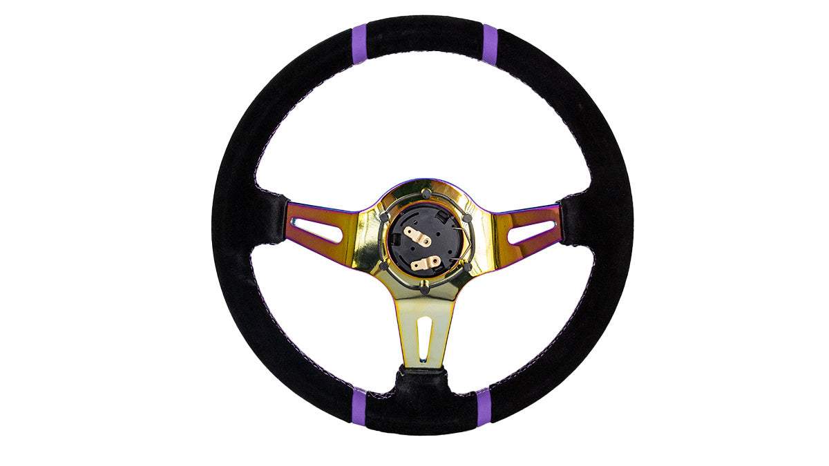 Steering wheel Slide 350mm offset:90mm suede NeoChrome