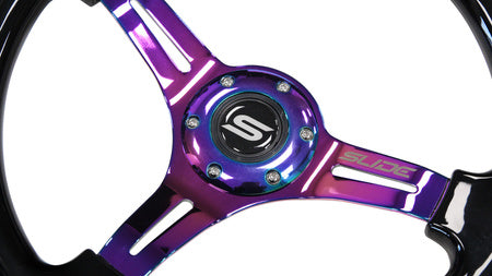 Steering wheel Slide 350mm offset:30mm NeoChrome wood black