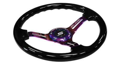 Steering wheel Slide 350mm offset:30mm NeoChrome wood black