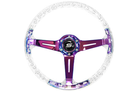 Steering wheel Slide 350mm offset:70mm NeoChrome acrylic clear