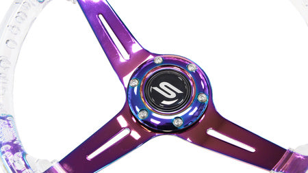 Steering wheel Slide 350mm offset:70mm NeoChrome acrylic clear