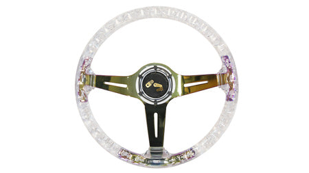Steering wheel Slide 350mm offset:70mm NeoChrome acrylic clear