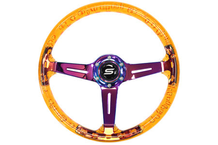 Steering wheel Slide 350mm offset:70mm NeoChrome acrylic orange