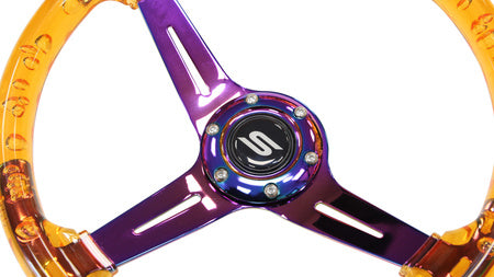 Steering wheel Slide 350mm offset:70mm NeoChrome acrylic orange