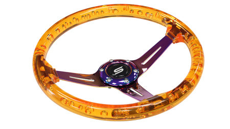 Steering wheel Slide 350mm offset:70mm NeoChrome acrylic orange
