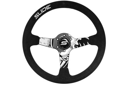Steering wheel Slide 350mm offset:90mm suede hydrographics