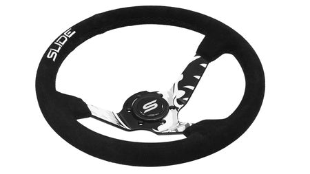 Steering wheel Slide 350mm offset:90mm suede hydrographics