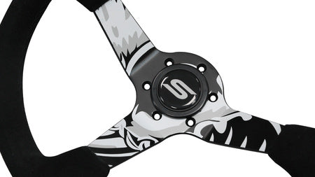 Steering wheel Slide 350mm offset:90mm suede hydrographics