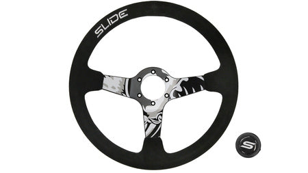 Steering wheel Slide 350mm offset:90mm suede hydrographics
