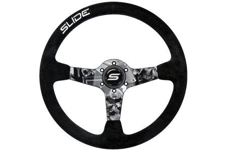 Steering wheel Slide 350mm offset:90mm suede hydrographics