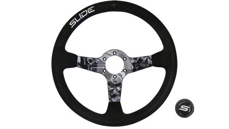 Steering wheel Slide 350mm offset:90mm suede hydrographics