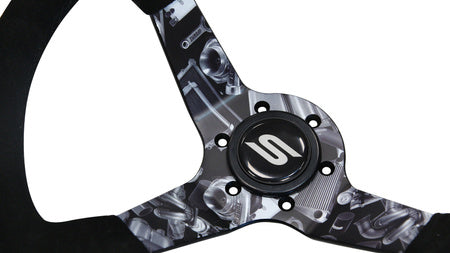 Steering wheel Slide 350mm offset:90mm suede hydrographics