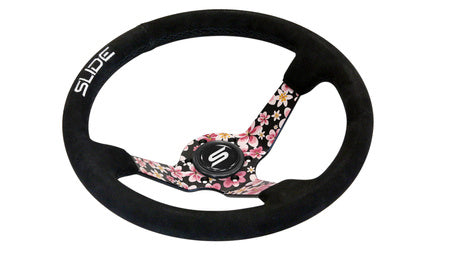Steering wheel Slide 350mm offset:90mm suede hydrographics