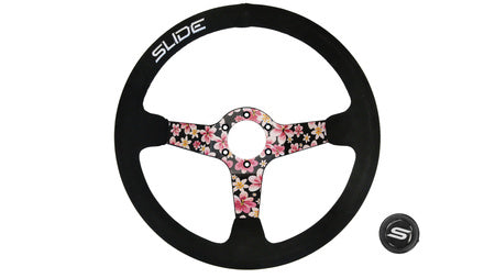 Steering wheel Slide 350mm offset:90mm suede hydrographics